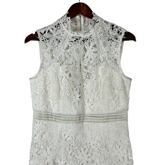 BARDOT size medium / 8 ELISE GUIPURE LACE DRESS IN IVORY white - Picture 3 of 8